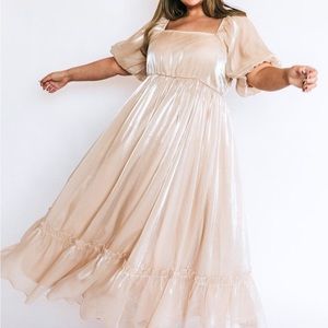 DIFFERENT LIFE DRESS - One Loved Babe - champagne square neck bridesmaids dress